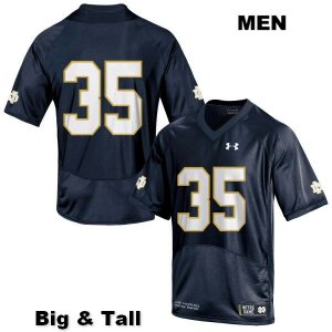 Notre Dame Fighting Irish Men's TaRiq Bracy #35 Navy Under Armour No Name Authentic Stitched Big & Tall College NCAA Football Jersey BXP7799OC